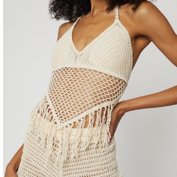 Crochet Boho Festival Halter Top Sans Souci - Picture 2 of 6